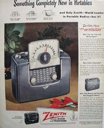 Zenith Radio Tip Top Holiday 1949 Ad