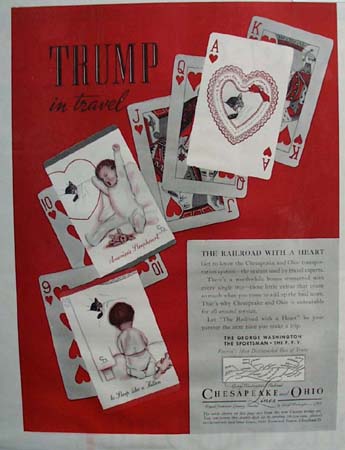 Chesapeake and Ohio Railroad with a Heart 1937 Ad