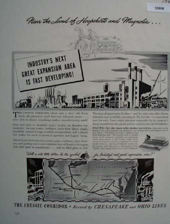 The Chessie Corridor Chesapeake and Ohio Lines 1941 Ad