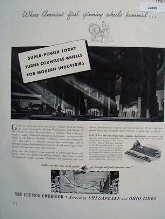 Chesapeake and Ohio Lines Spinning Wheels 1941 Ad