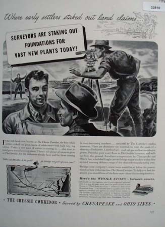 Chesapeake and Ohio Lines Staked Claims 1941 Ad