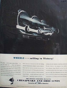 Chesapeake and Ohio Lines Wheels Rolling 1942 Ad