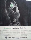 Chesapeake and Ohio Lines Green eyed Sentries 1942 Ad