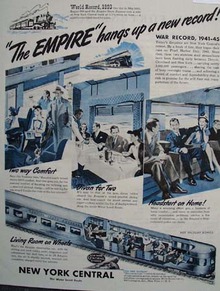 New York Central Railroad World Record 1945 Ad
