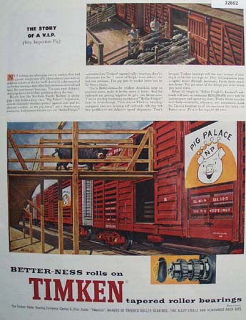Timken Bearings V, I. P. 1959 Ad