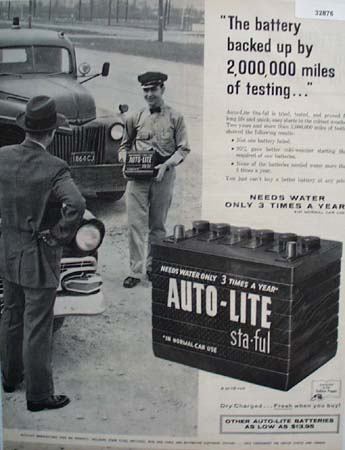 Auto Lite Battery Sta Ful 1957 Ad
