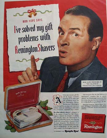 Remington Electric Shaver Bob Hope 1948 Ad