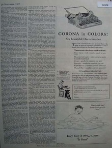 L.C. Smith and Corona typewriters 1927 Ad