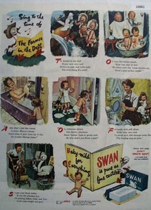 Swan Soap Farmer in the Dell 1945 Ad