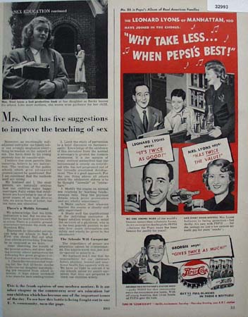 Pepsi Cola Real American Families 1949 Ad