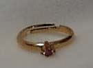Gold Tone Pink Crystal Birthstone Childs Ring