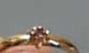 Gold Tone Pink Crystal Birthstone Childs Ring