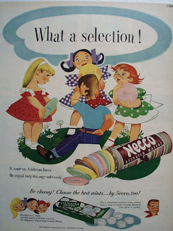 Necco Wafers And Canada Mints 1951 Ad