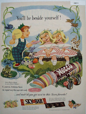 Necco Wafers Twins 1951 Ad