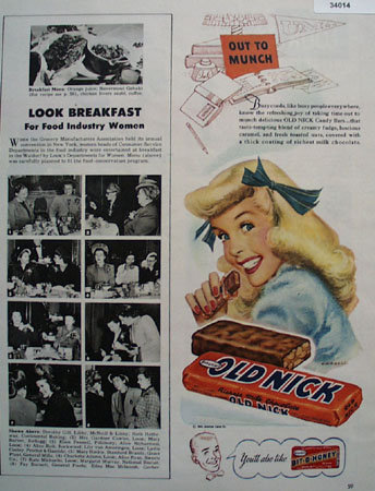 Schutters Candy Co. Old Nick Bar 1948 Ad