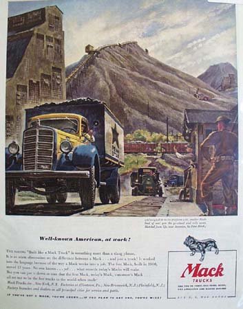 Mack Trucks American At Work 1942 Ad