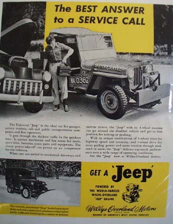 Willys Overland Motors Jeep 1940 Ad