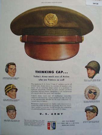 U.S, Army Thinking Cap 1950 Ad