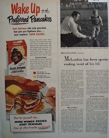 Aunt Jemima Ready Mix Pancakes 1951 Ad