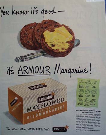 Armour Margarine Raisin Cookies 1949 Ad