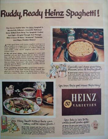 Heinz 57 Varieties Spaghetti 1951 Ad