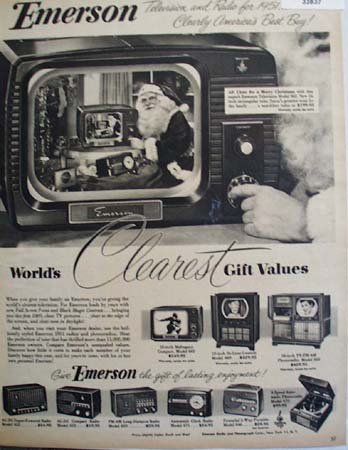 Emerson Radio And television Santa 1950 Ad