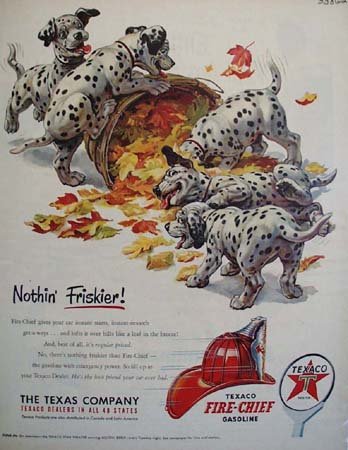 Texaco Fire Chief Gasoline Nothing Friskier 1951 Ad