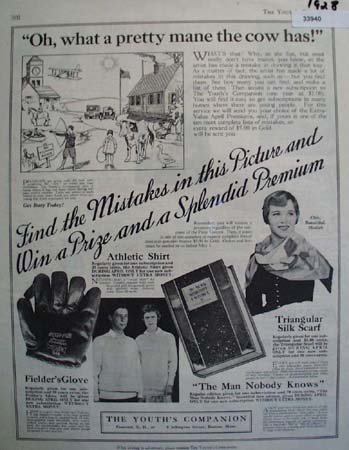 Youths Companion Prize and Premium 1928 Ad
