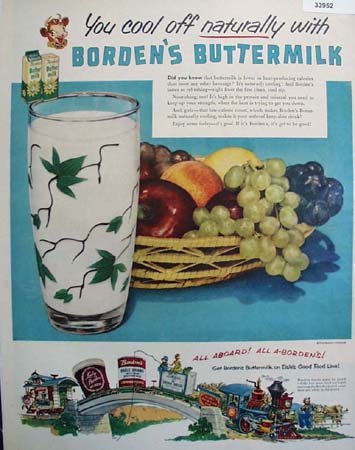 Bordens Buttermilk 1952 Ad