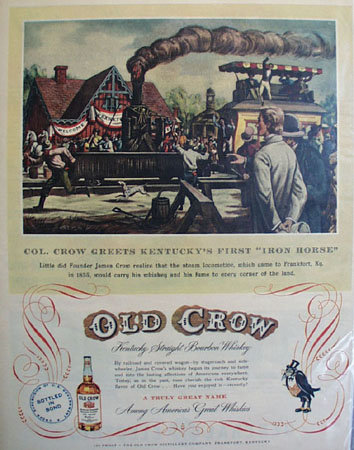 Old Crow Whiskey Iron Horse 1951 Ad