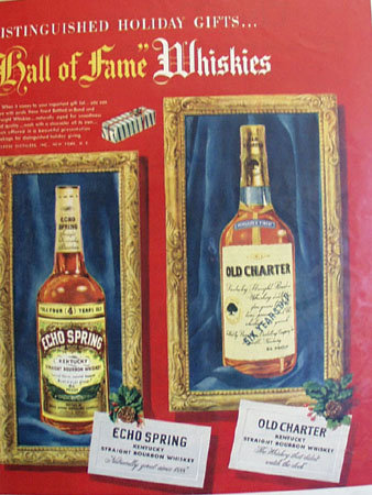 Hall Of Fame Whiskeys 1950 Ad