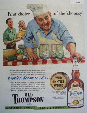 Old Thompson Wed In The Wood 1949 Ad