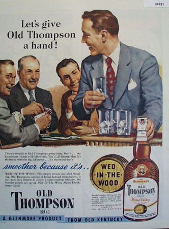 Old Thompson Whiskey A Glenmore Product 1949 Ad