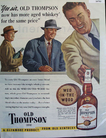Old Thompson Blended Whiskey 1949 Ad