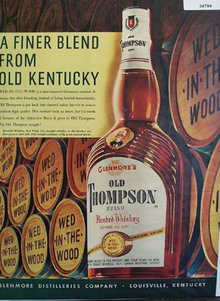 Glenmore Old Thompson Whiskey 1950 Ad