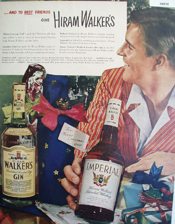 Hiram Walker Whiskies and Gin 1948 Ad
