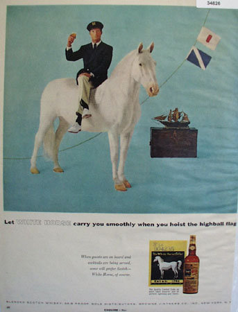 White Horse Blended Scotch Whiskey 1957 Ad