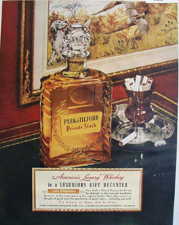 Park and Tilford Private Stock Whiskey 1951 Ad.