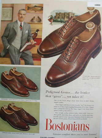 Bostonian Shoes Pedigreed Grains 1952 Ad