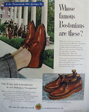 Bostonians Sweepstakes Shoes 1953 Ad