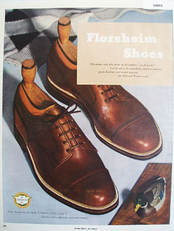 Florsheim Shoes Small Grain 1949 Ad