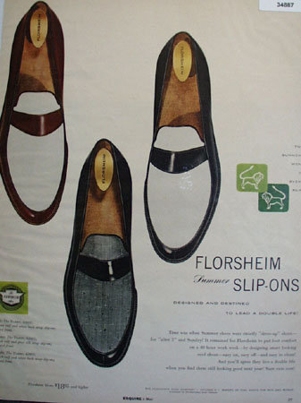 Florsheim Summer Slip-Ons 1957 Ad.