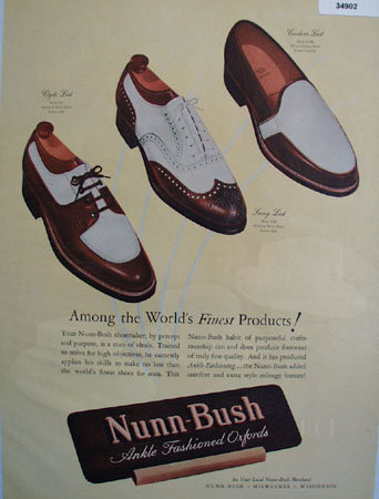 Nunn Bush Ankle Fashioned Oxfords 1947 Ad