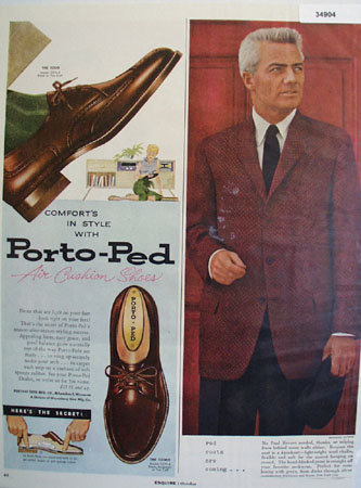 Porto-Ped Air Cushion Shoes 1956 Ad