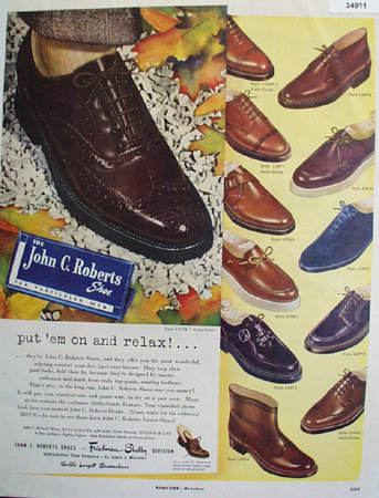 John C. Roberts Shoes For Particular Men 1949 Ad.