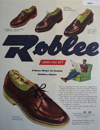 Roblee Shoes for Men 1949 Ad