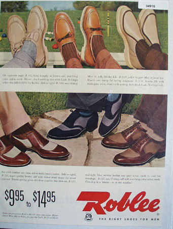Roblee The Right Shoes For Men 1953 Ad