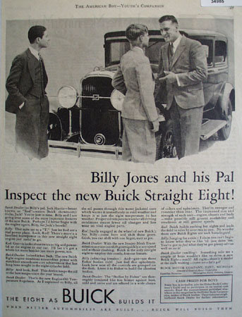 Buick Eight Car Billy Jones 1930 AD
