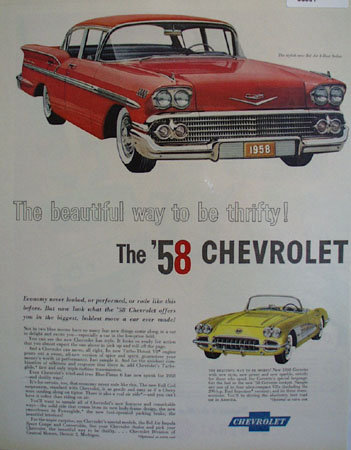 Stylish 58 Bel Air 4 Door Sedan 1957 Ad