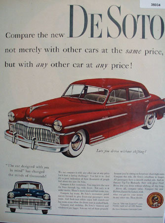 De Soto Chrysler Corp. Car 1949 Ad